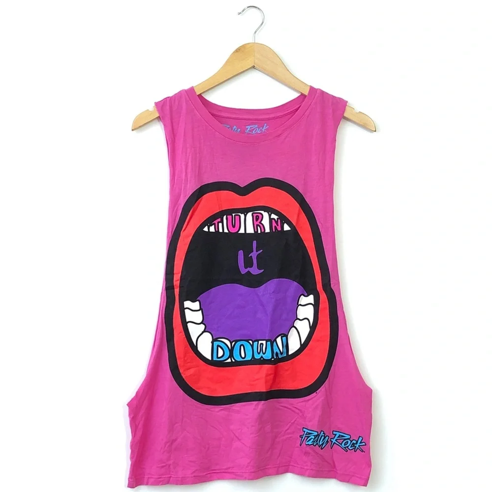 Party Rock Crew LMFAO Sorry For Party Rocking Dropped Armhole Muscle Gym Shirt S - Picture 1 of 8